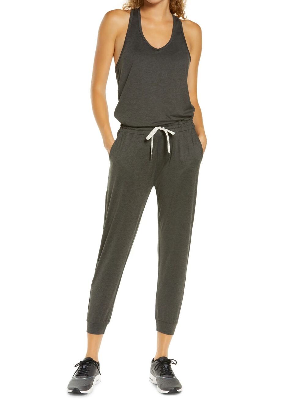 Vuori Lux Sleeveless Jumpsuit Charcoal Heather M